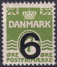 1940, Dánsko, 253, Výplatní známka: Vlnky ✶✶