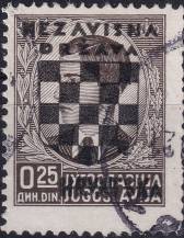 1941, Chorvatský stát, 009, Jugoslávské známky s přetiskem ⊙