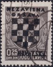1941, Chorvatský stát, 009, Jugoslávské známky s přetiskem ⊙