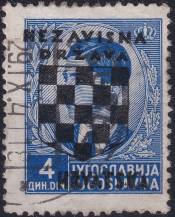 1941, Chorvatský stát, 015, Jugoslávské známky s přetiskem ⊙