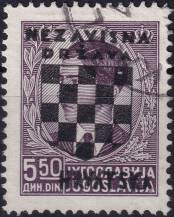 1941, Chorvatský stát, 017, Jugoslávské známky s přetiskem ⊙