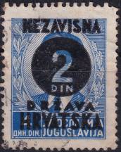 1941, Chorvatský stát, 042, Jugoslávská známka s přetiskem ⊙