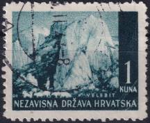 1941, Chorvatský stát, 050, Výplatní známka: Krajinky - Masiv Velebit ⊙