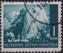 1941, Chorvatský stát, 050, Výplatní známka: Krajinky - Masiv Velebit ⊙