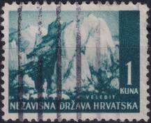 1941, Chorvatský stát, 050, Výplatní známka: Krajinky - Masiv Velebit ⊙