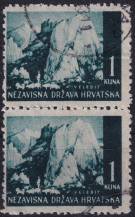 1941, Chorvatský stát, 050, Výplatní známka: Krajinky - Masiv Velebit ⊙ ⊟