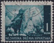1941, Chorvatský stát, 050, Výplatní známka: Krajinky - Masiv Velebit ⊙