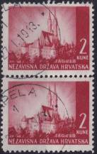 1941, Chorvatský stát, 052, Výplatní známka: Krajinky - Katedrála v Záhřebu ⊙ ⊟