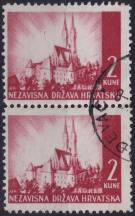 1941, Chorvatský stát, 052, Výplatní známka: Krajinky - Katedrála v Záhřebu ⊙ ⊟