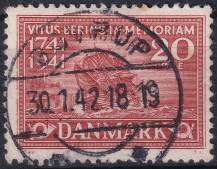 1941, Dánsko, 267, 200. výročí úmrtí Vituse Beringa (1681 - 1741), námořního cestovatele a průzkumníka Asie: Beringova expediční loď "Svatý Petr"  ⊙ 