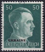 1941, Obsazená území Německem 1939-45 (Ukrajina), 16, Výplatní známka: Adolf Hitler ⊙