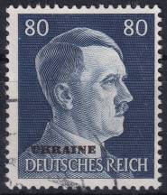 1941, Obsazená území Německem 1939-45 (Ukrajina), 18, Výplatní známka: Adolf Hitler ⊙