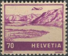 1941, Švýcarsko, 0391, Letecká známka: Letadlo nad krajinou - Tessin ∗∗