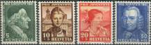 1941, Švýcarsko, 0399/0402, "Pro Juventute": 200. výročí narození Johanna Kaspara Lavatera; 200. výročí úmrtí Daniela Jeanricharda; Kroje ∗