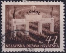 1942, Chorvatský stát, 0084, Státní pomocná organizace "Pomoć": Vítězný oblouk ⊙