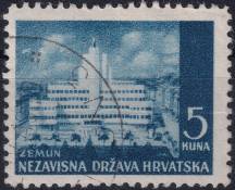 1942, Chorvatský stát, 056, Výplatní známka: Krajinky - Nová Zemun ⊙