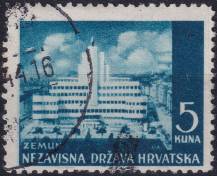1942, Chorvatský stát, 056, Výplatní známka: Krajinky - Nová Zemun ⊙