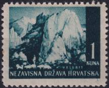 1941, Chorvatský stát, 050, Výplatní známka: Krajinky - Masiv Velebit ✶