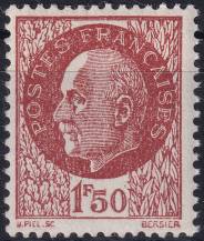 1942, Francie, 0524, Výplatní známka: Maršál Pétain ✶✶