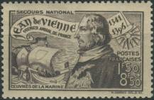 1942, Francie, 0554, 600. výročí narození Jeana de Vienne ✶✶