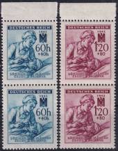 1942, Protektorát, 100/101, Německý červený kříž (III. vydání) ✶✶ ⊟ o H