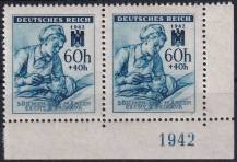 1942, Protektorát, 100č, Německý červený kříž (III. vydání) ✶✶ ⊟ P D