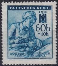 1942, Protektorát, 100DV, Německý červený kříž (III. vydání) ✶✶