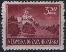1943, Chorvatský stát, 0098Aa, Výplatní známka: Krajinky - Zámek Trakošćan ✶