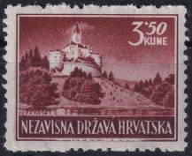 1943, Chorvatský stát, 0098Aa, Výplatní známka: Krajinky - Zámek Trakošćan ✶✶