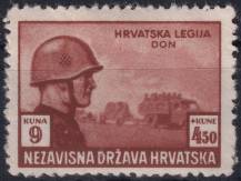 1943, Chorvatský stát, 0110, Chorvatští legionáři: voják, transportní kolona ✶
