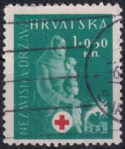 1943, Chorvatský stát, 0118, Červený kříž: Matka s dítětem ⊙