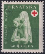1943, Chorvatský stát, 0122, Červený kříž: sestra se zraněným ⊙