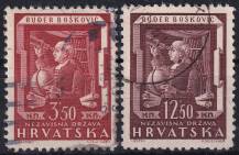 1943, Chorvatský stát, 0148/0149, Ruder Bošković ⊙