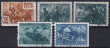 1943, SSSR, 0865/0869, "Velká Vlastenecká válka 1941 - 1945" (III): Bojové scény  ⊙