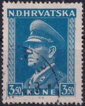1944, Chorvatský stát, 0135, Výplatní známka: prezident Pavelič ⊙