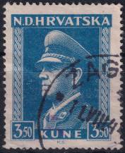 1944, Chorvatský stát, 0135, Výplatní známka: prezident Pavelič ⊙