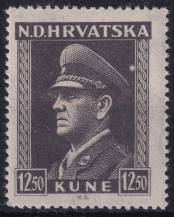 1944, Chorvatský stát, 0142, Výplatní známka: prezident Pavelič ✶