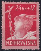 1944, Chorvatský stát, 0152, Pro poštovní a železniční úředníky: Merkur ✶