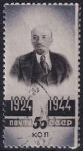 1944, SSSR, 0914, 20. výročí úmrtí Vladimíra Iljiče Lenina: Jako dospělý (1918)  ⊙