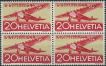 1944, Švýcarsko, 0436, Letecká známka: 25 let Švýcarské letecké pošty (I): Fokker FVII 3 m ∗∗ ⊞