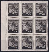 1945, ČSR II, 0372, Výplatní známky: Lipová ratolest  ✶✶ ⊞ o L