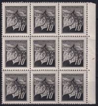 1945, ČSR II, 0372, Výplatní známky: Lipová ratolest  ✶✶ ⊞ o P