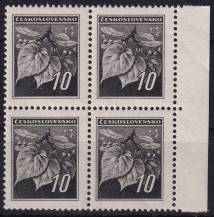 1945, ČSR II, 0372, Výplatní známky: Lipová ratolest  ✶✶ ⊞ o P