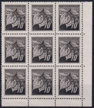 1945, ČSR II, 0372, Výplatní známky: Lipová ratolest  ✶✶ ⊞ P D