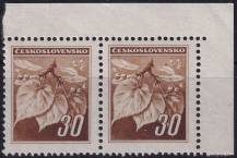 1945, ČSR II, 0373, Výplatní známka: Lipová ratolest ✶✶ ⊟ P H