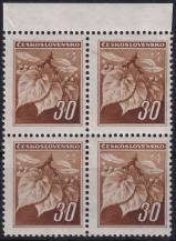 1945, ČSR II, 0373, Výplatní známky: Lipová ratolest  ✶✶ ⊞ o H