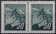 1945, ČSR II, 0374, Výplatní známka: Lipová ratolest ✶✶ ⊟