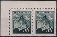 1945, ČSR II, 0374, Výplatní známka: Lipová ratolest ✶✶ ⊟ L H