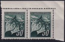 1945, ČSR II, 0374, Výplatní známka: Lipová ratolest ✶✶ ⊟ P H
