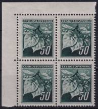 1945, ČSR II, 0374, Výplatní známky: Lipová ratolest  ✶✶ ⊞ L H